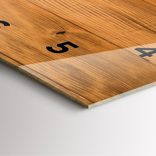 Orologio quadrato in vetro Tavole di legno