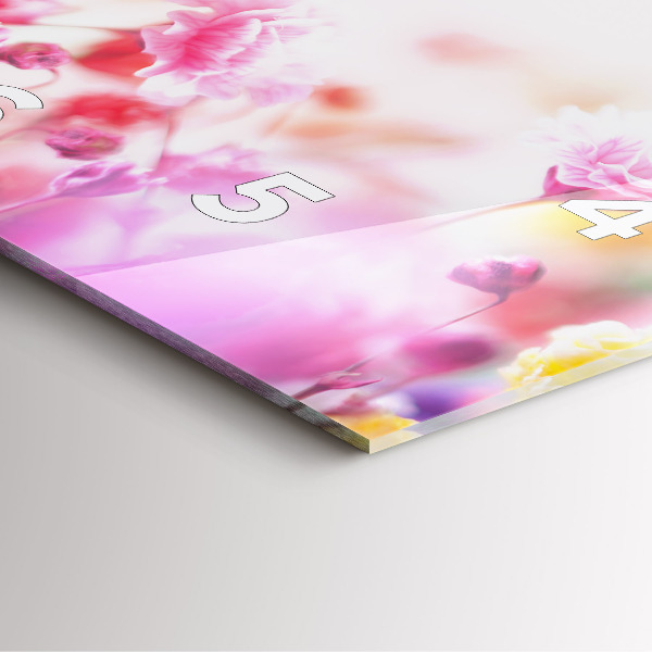 Orologio quadrato in vetro Fiori nel prato