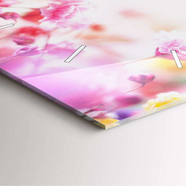 Orologio quadrato in vetro Fiori nel prato