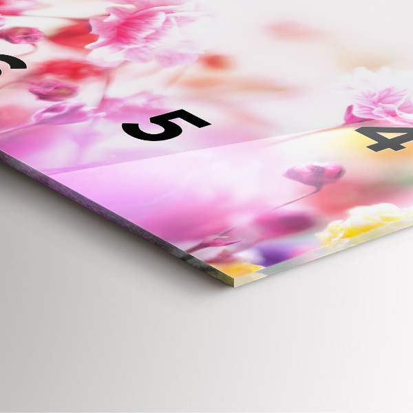 Orologio quadrato in vetro Fiori nel prato