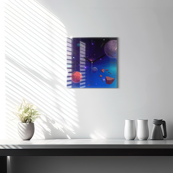 Orologio quadrato in vetro Pianeti galassia