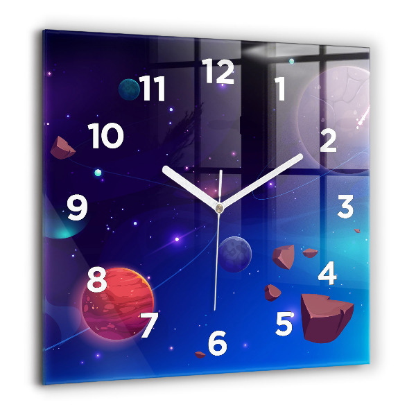 Orologio quadrato in vetro Pianeti galassia