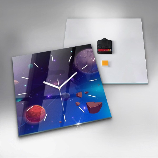 Orologio quadrato in vetro Pianeti galassia