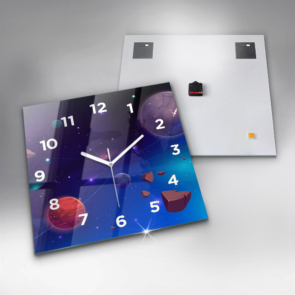 Orologio quadrato in vetro Pianeti galassia