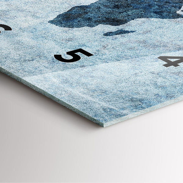 Orologio quadrato in vetro Mappa del mondo dipinta