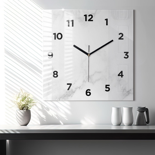 Orologio quadrato in vetro Marmo elegante