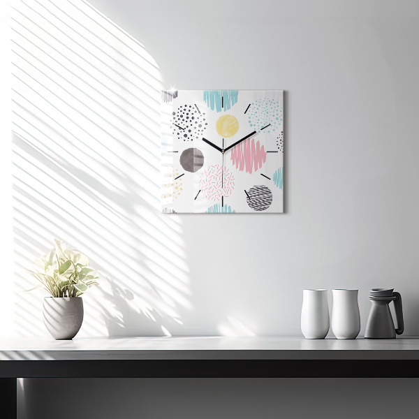 Orologio quadrato in vetro Motivo geometrico