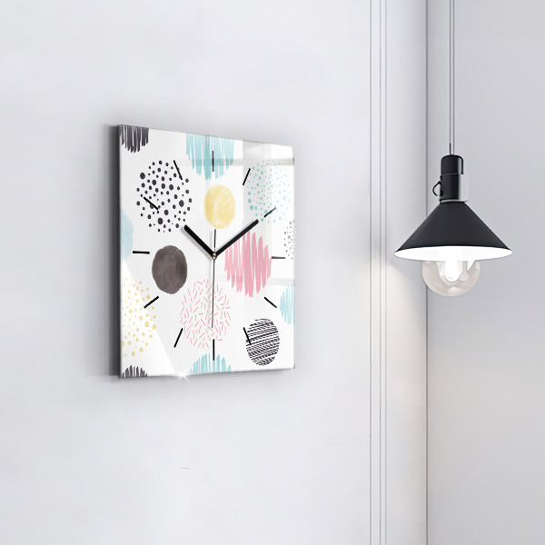 Orologio quadrato in vetro Motivo geometrico