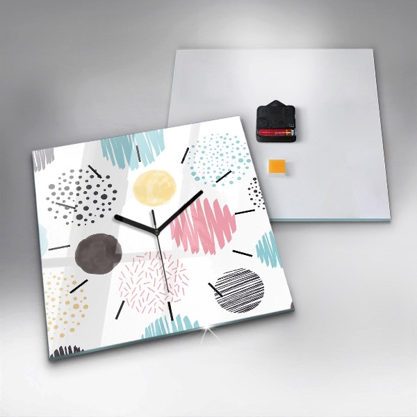 Orologio quadrato in vetro Motivo geometrico