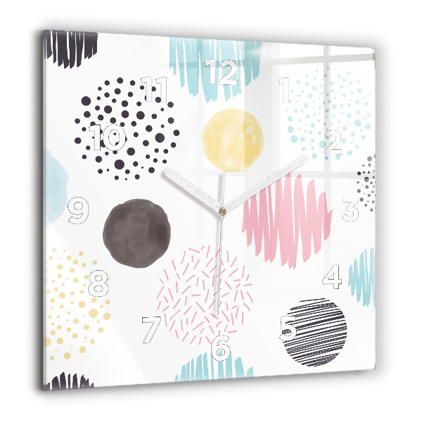 Orologio quadrato in vetro Motivo geometrico