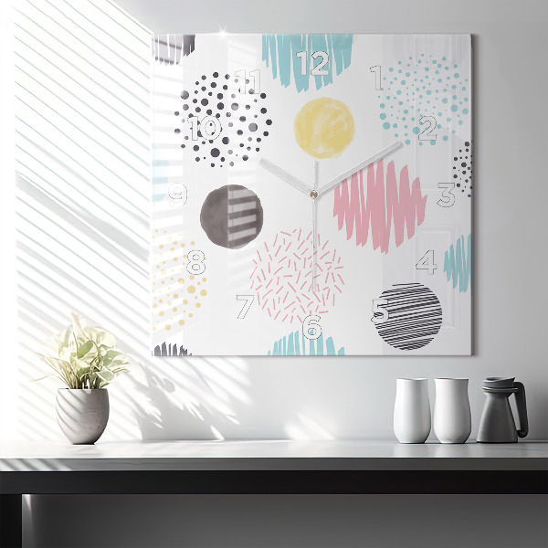 Orologio quadrato in vetro Motivo geometrico