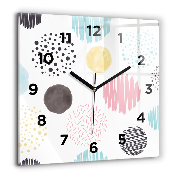 Orologio quadrato in vetro Motivo geometrico