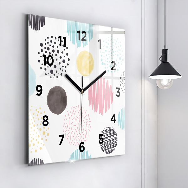 Orologio quadrato in vetro Motivo geometrico