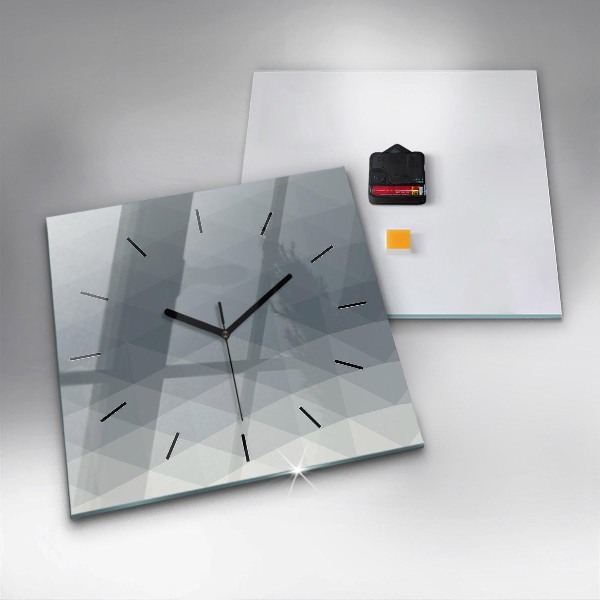 Orologio quadrato in vetro Astrazione grigia