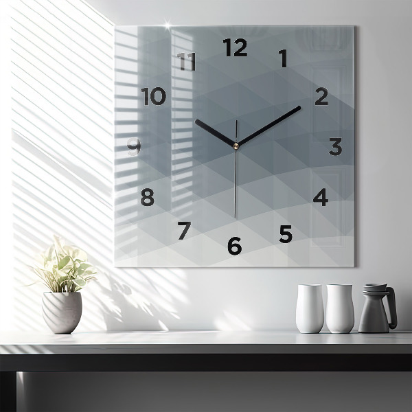 Orologio quadrato in vetro Astrazione grigia