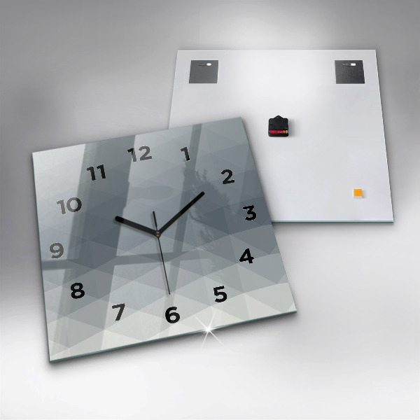 Orologio quadrato in vetro Astrazione grigia