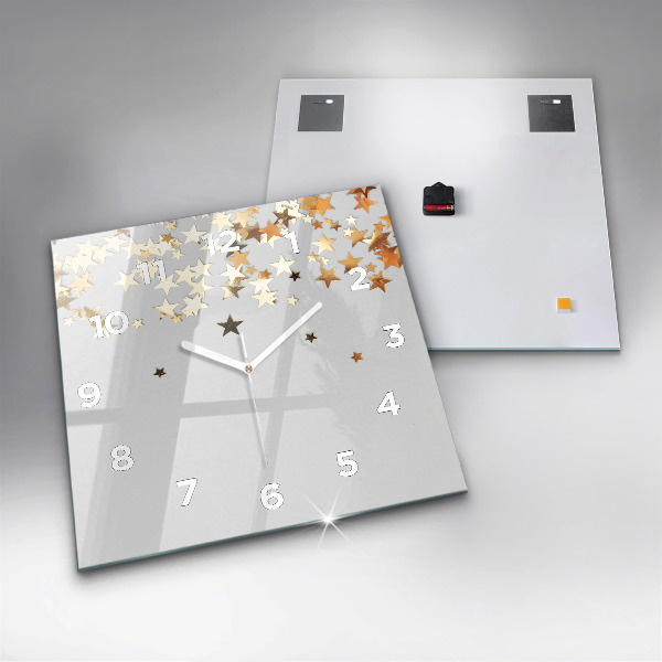 Orologio quadrato in vetro Stelle su uno sfondo chiaro