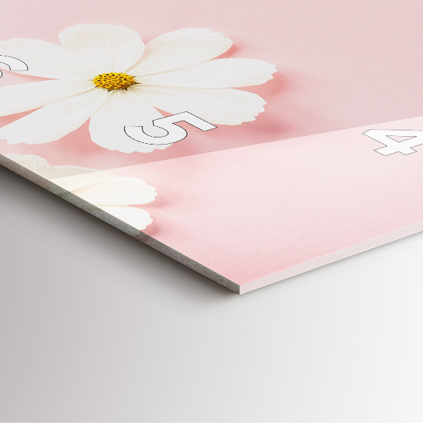 Orologio quadrato in vetro Fiori di margherita