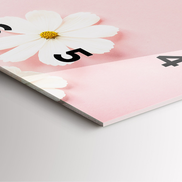 Orologio quadrato in vetro Fiori di margherita