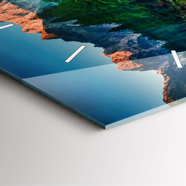 Orologio quadrato in vetro Paesaggio lacustre