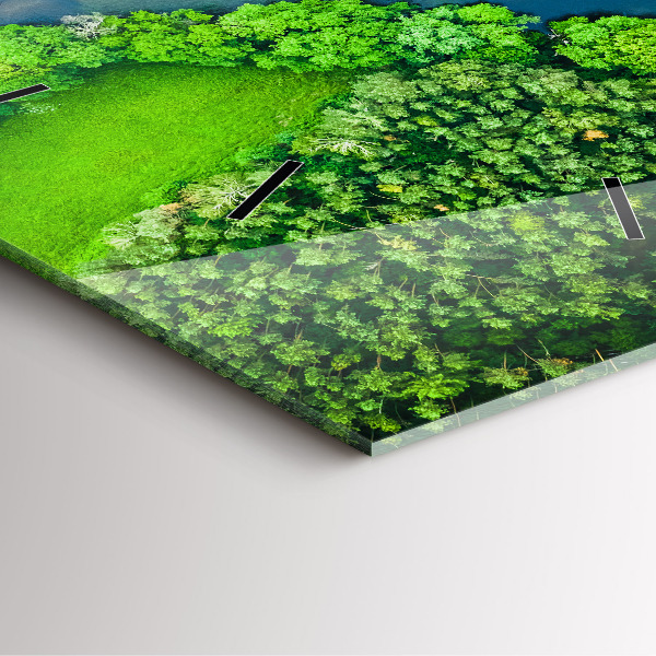 Orologio quadrato in vetro Fiume nella foresta