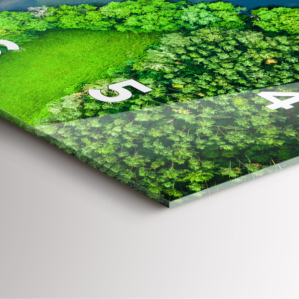 Orologio quadrato in vetro Fiume nella foresta