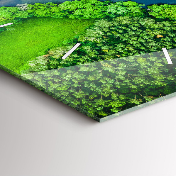 Orologio quadrato in vetro Fiume nella foresta