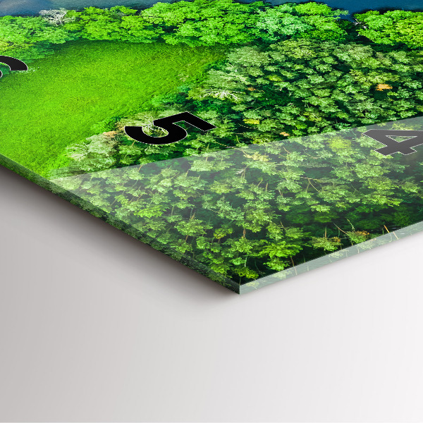 Orologio quadrato in vetro Fiume nella foresta