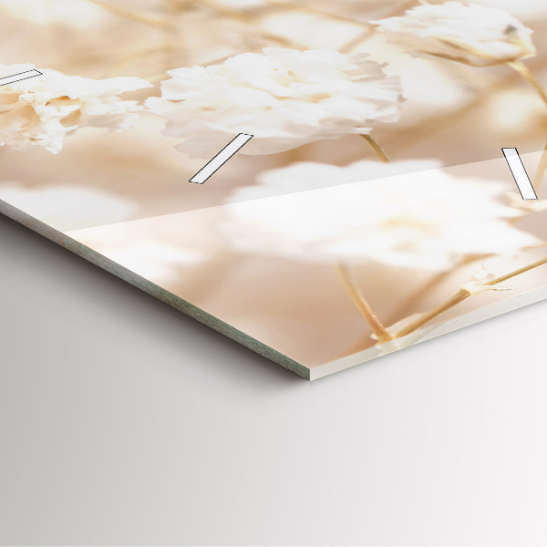 Orologio quadrato in vetro Piccoli fiori bianchi