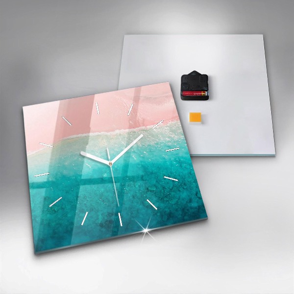 Orologio quadrato in vetro Spiaggia di sabbia di mare