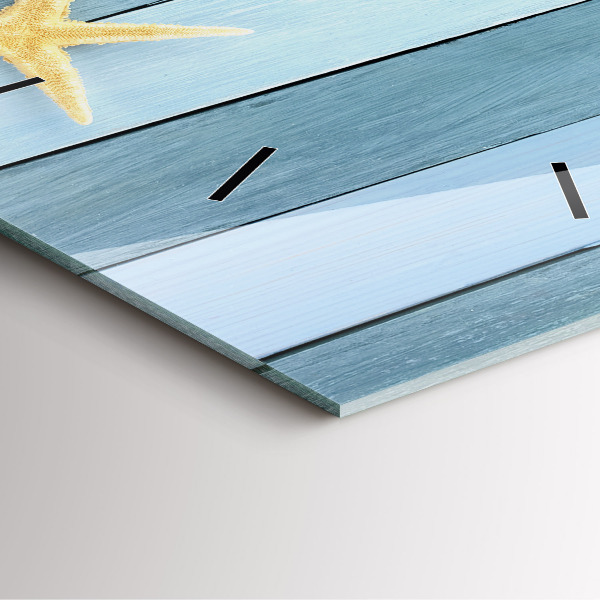 Orologio quadrato in vetro Strisce di tavole e guscio