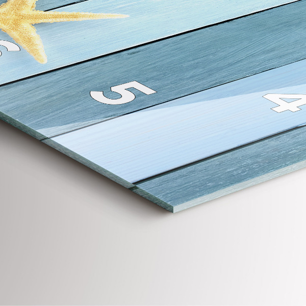 Orologio quadrato in vetro Strisce di tavole e guscio