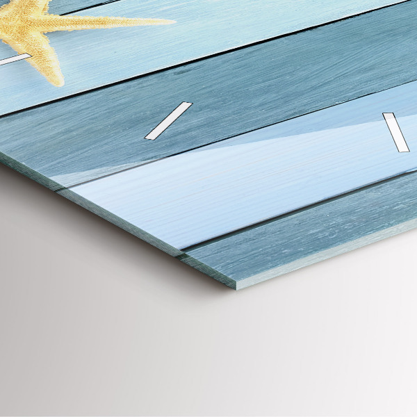 Orologio quadrato in vetro Strisce di tavole e guscio