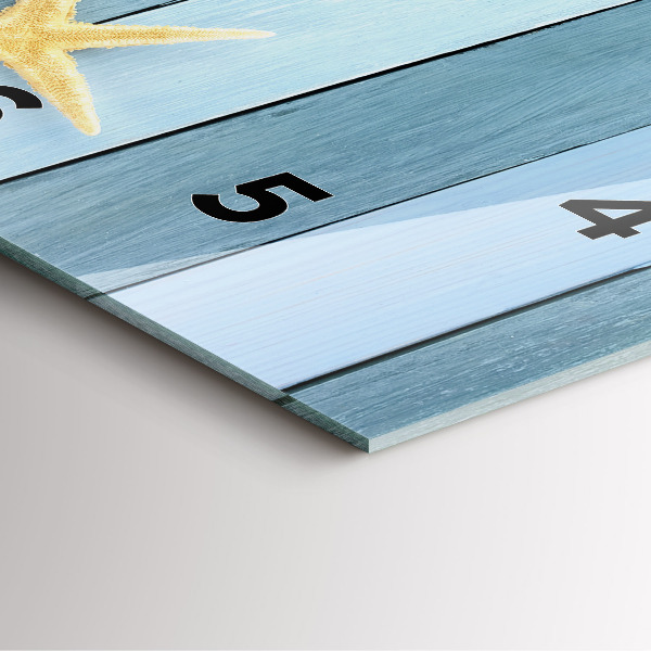 Orologio quadrato in vetro Strisce di tavole e guscio