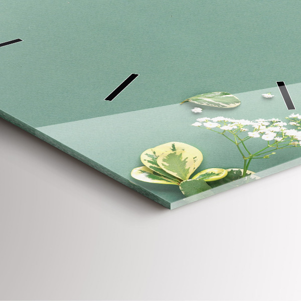 Orologio quadrato in vetro Fiori delicati