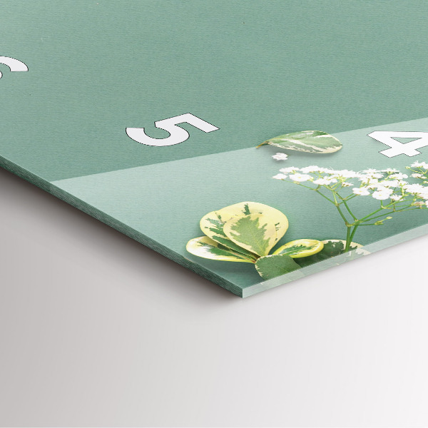 Orologio quadrato in vetro Fiori delicati