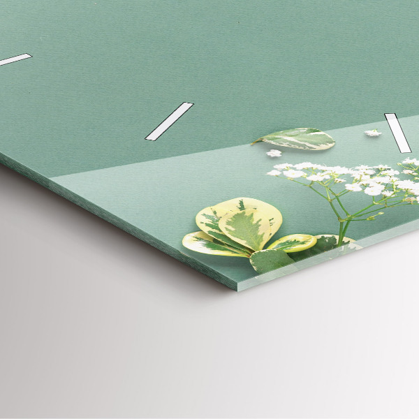 Orologio quadrato in vetro Fiori delicati