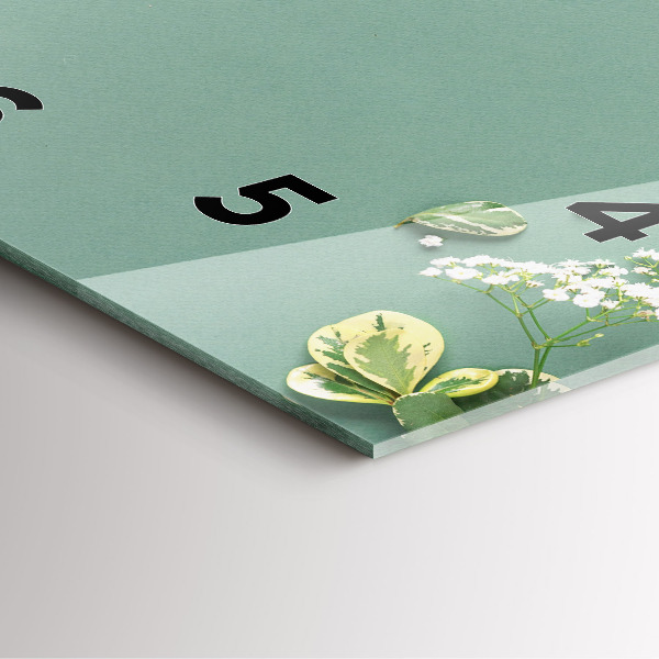 Orologio quadrato in vetro Fiori delicati