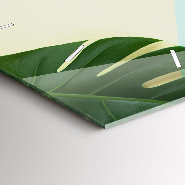 Orologio quadrato in vetro Foglie di Monstera