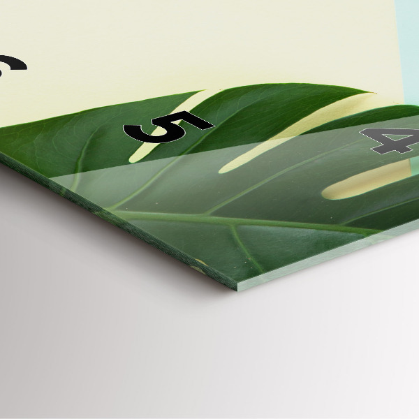 Orologio quadrato in vetro Foglie di Monstera