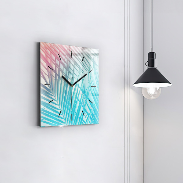 Orologio quadrato in vetro Palma tropicale