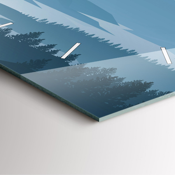 Orologio quadrato in vetro Paesaggio montano