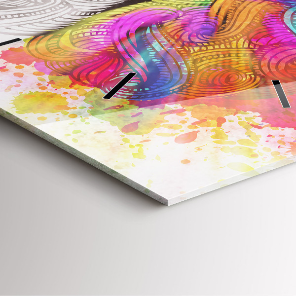 Orologio quadrato in vetro Cervello astratto