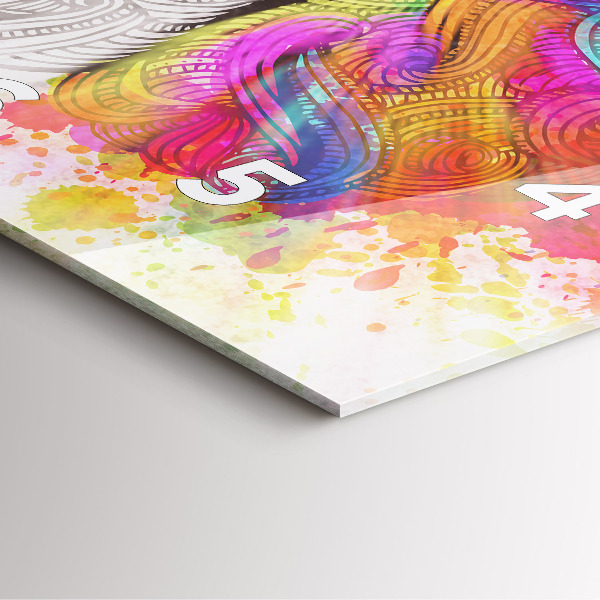 Orologio quadrato in vetro Cervello astratto