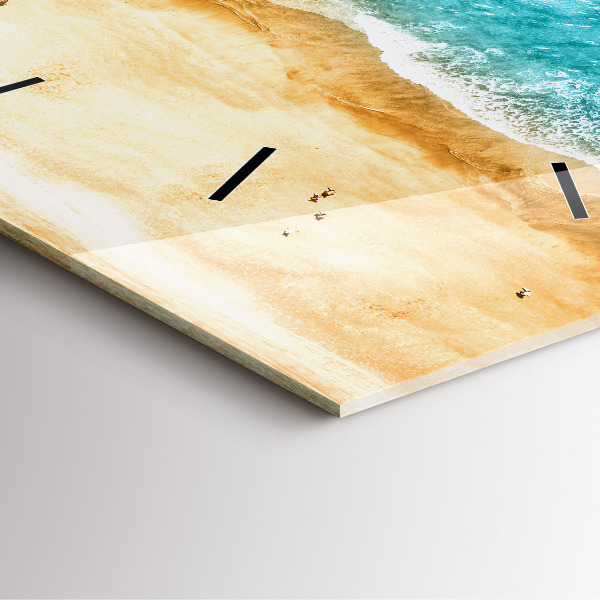 Orologio quadrato in vetro gente spiaggia mare