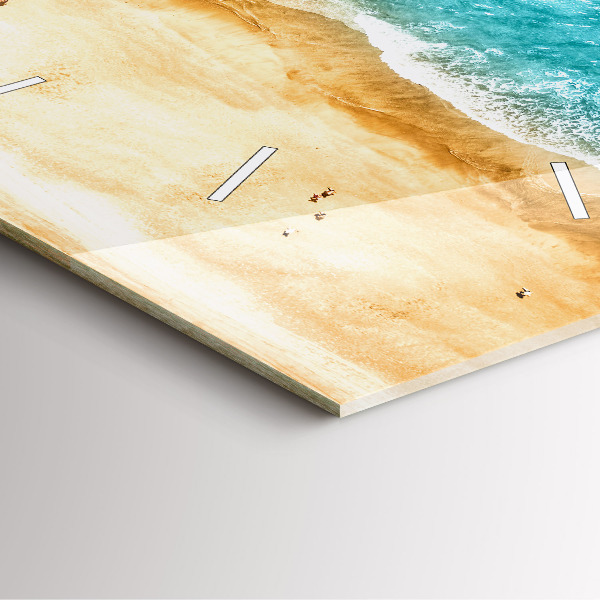 Orologio quadrato in vetro gente spiaggia mare