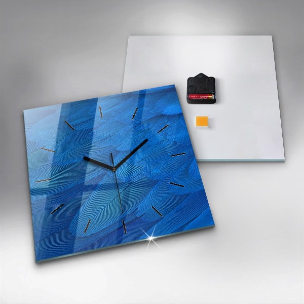 Orologio quadrato in vetro Piuma di uccello