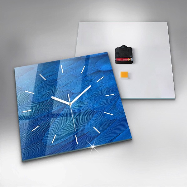 Orologio quadrato in vetro Piuma di uccello