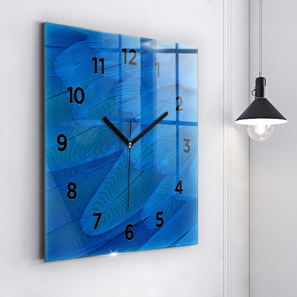 Orologio quadrato in vetro Piuma di uccello