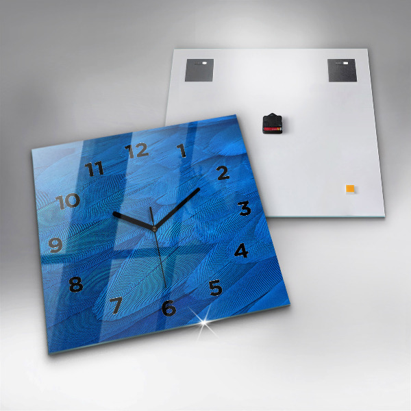 Orologio quadrato in vetro Piuma di uccello